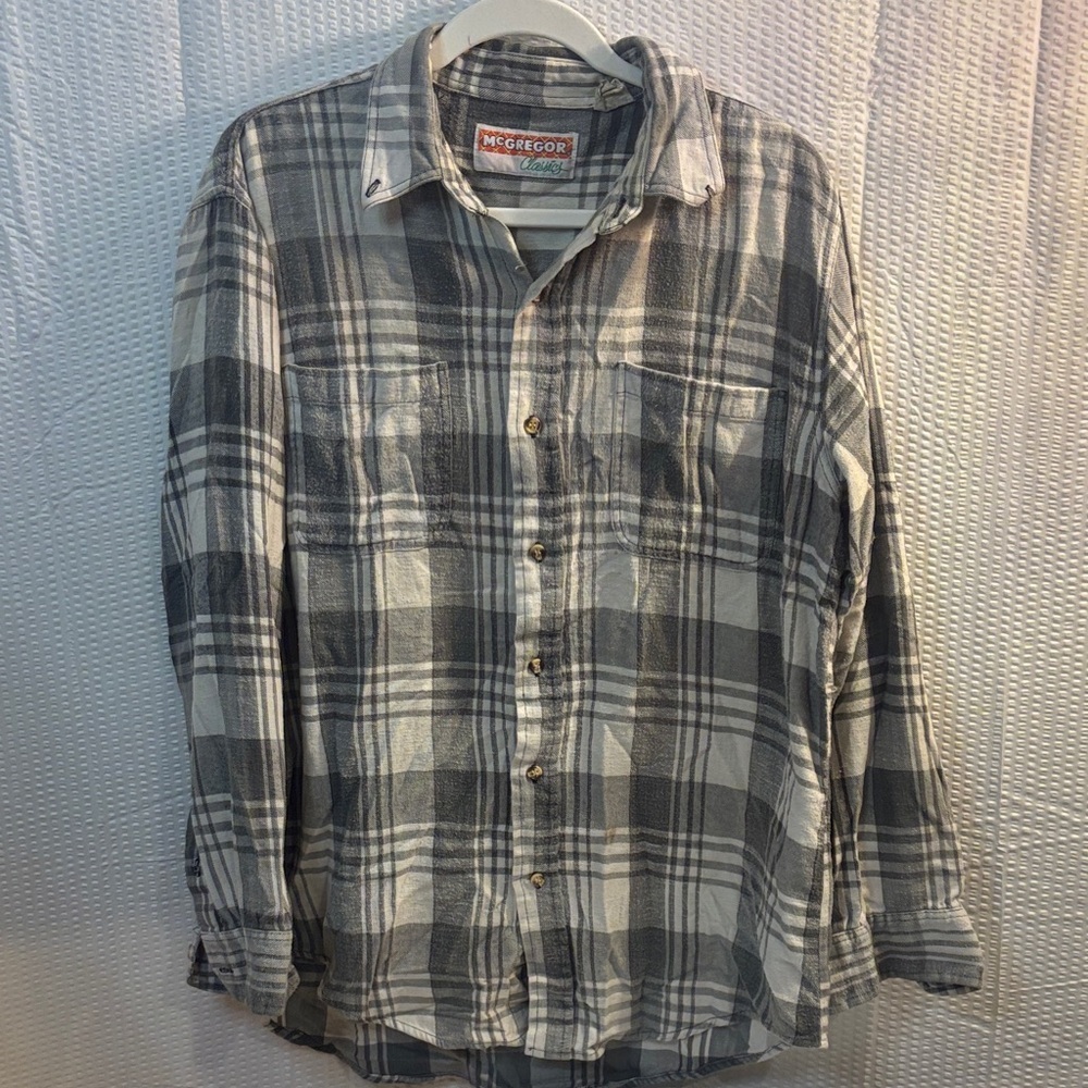 McGregor Vintage Black and White Plaid Casual Shirt